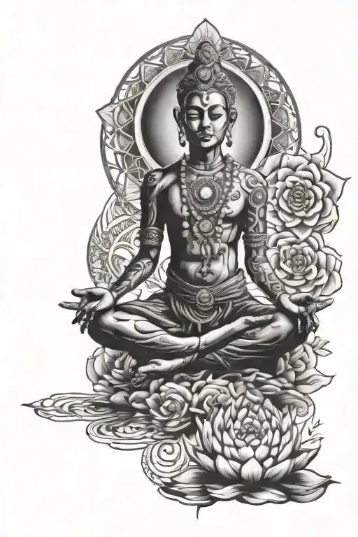 Meditating Being With Chakra