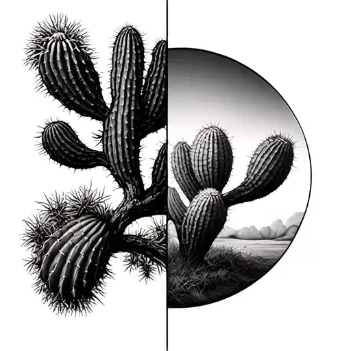 Half Cactus Half Evergreen Tree