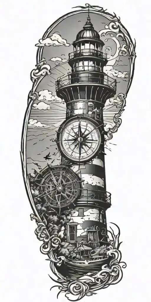 Boat Light House Compass