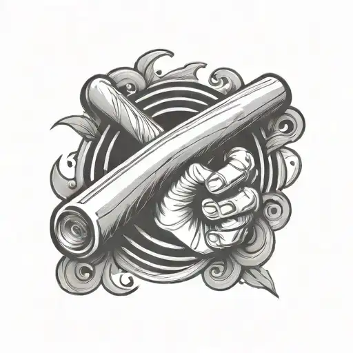 Baseball Bat Wrapped Hand Holding