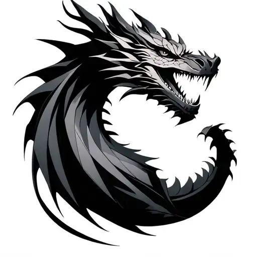 Tattoo Uroboros Dragon Minimalistic Geometric