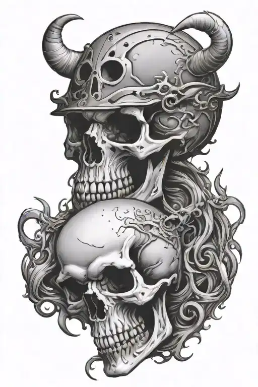 Skull Ride A Dead Horse In Hell