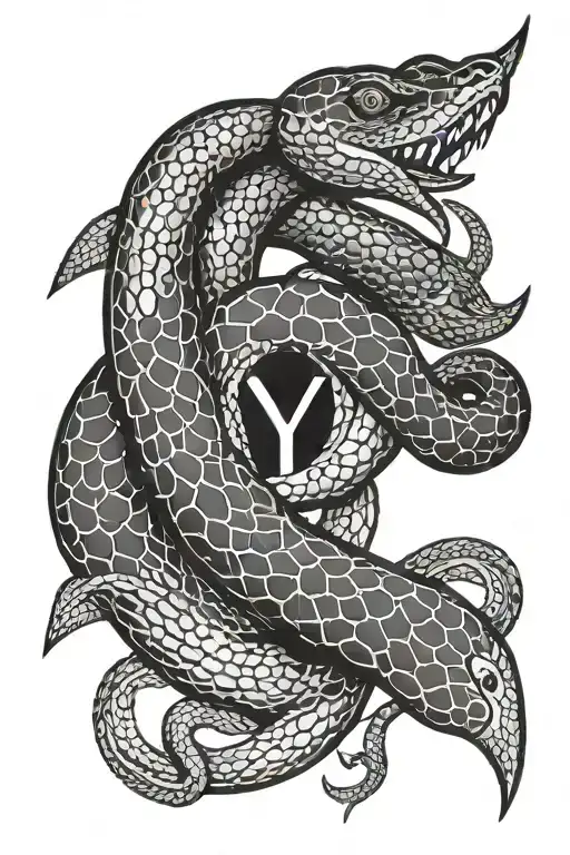 Yves Saint Laurent Logo With Snake Around It