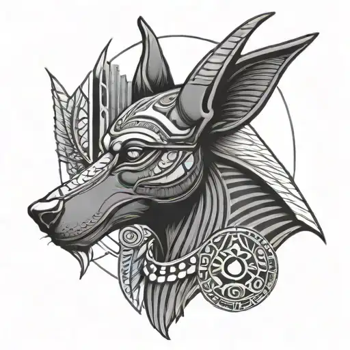 Anubis And Eye Of Ra Egyptian God