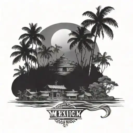 Mayan Village Mexico Forest Sun Sea