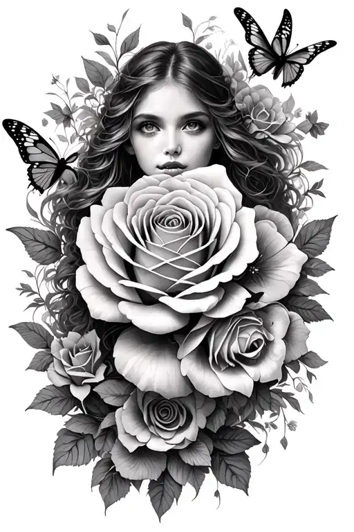 Roses Butterflies Fairies Surrounded