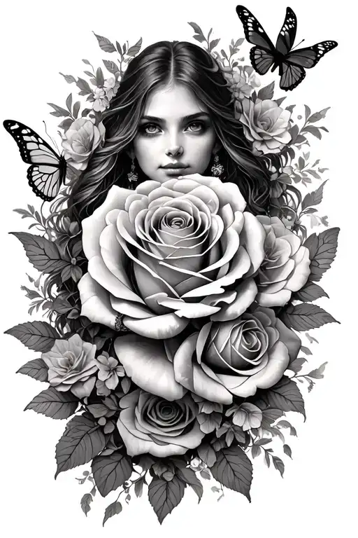 Roses Butterflies Fairies Surrounded