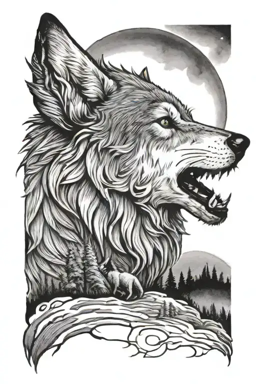 Wolf Howling At The Moon