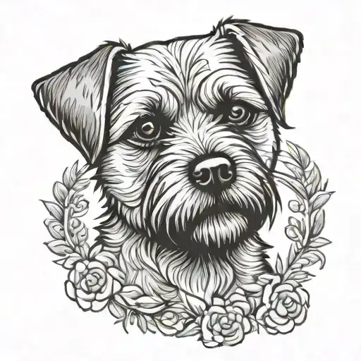 A Border Terrier Dog Cartoon