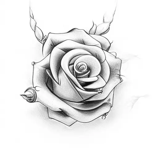 Design A Black And Grey Tattoo Of A Gaming Controller Entwined With Roses