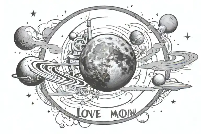 Space Love You To The Moon Include Names Cameron Ethan Lillies And Always Linear