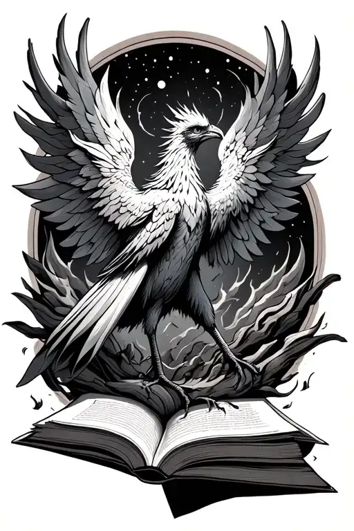 Phoenix That Comes Out Of An Open Book