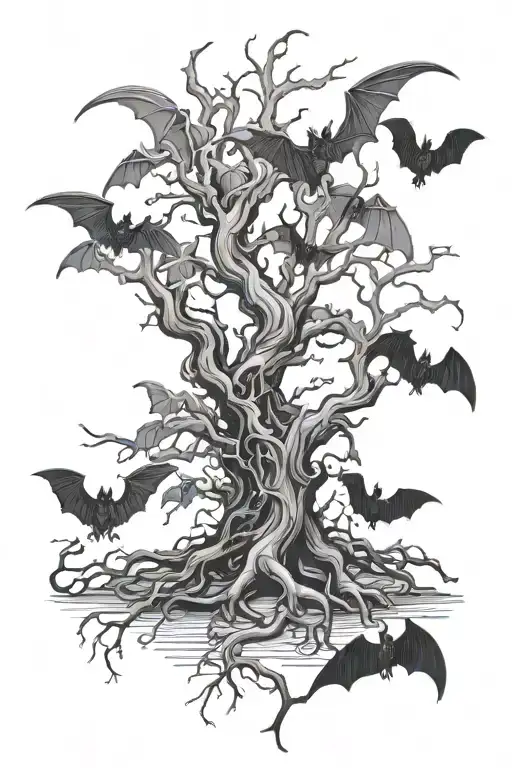 Dying Poison Tree With Bats