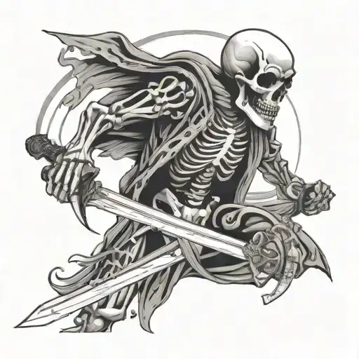 Skeleton Dragging A Sword