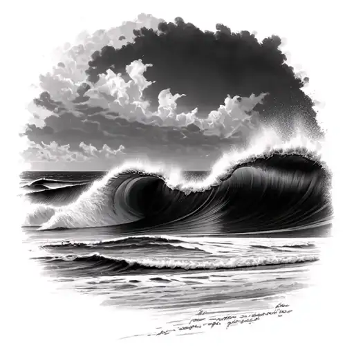 Waves Crashing On Beach