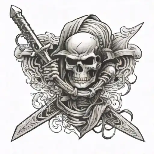 Hurt Skeleton Dragging A Sword Behind Its Back