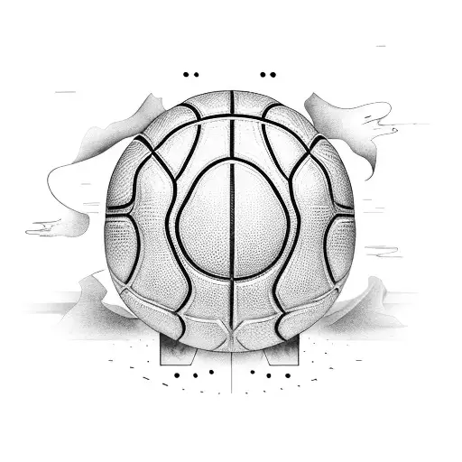 A Basketball Court With A Joker Playing Basketball In Black-grey Shading
