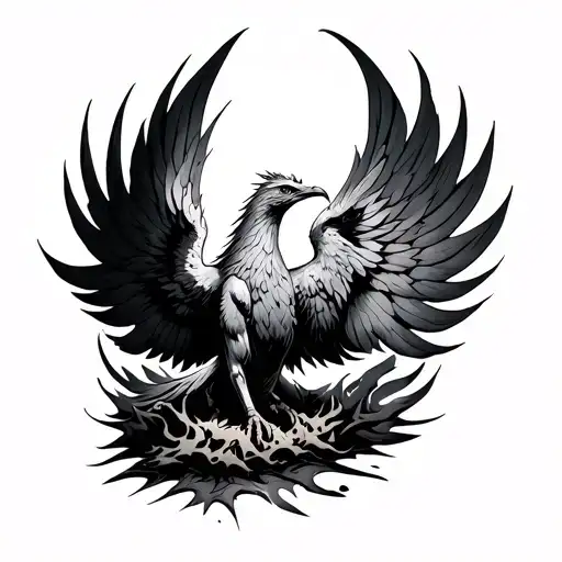 Phoenix Rising From Ashes Symbolizing Overcoming Ptsd