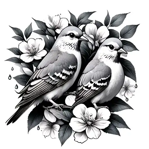 Cedar Turtledoves Summer Flowers Rain Fig Vine