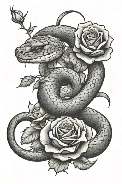 Snake With Roses