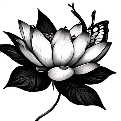 Lotus And Butterfly