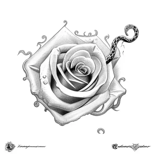 Dagger With Rose And Snake