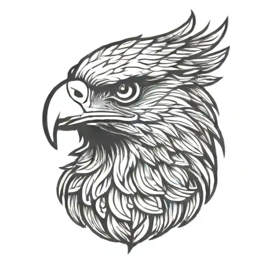 Eagle Face In Traditional Style