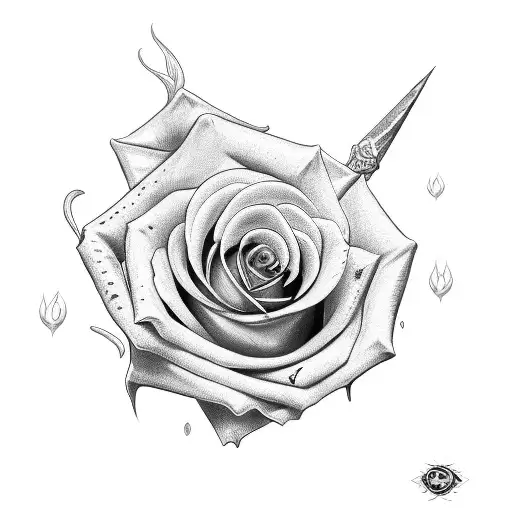 Dagger Through Rose And Snake