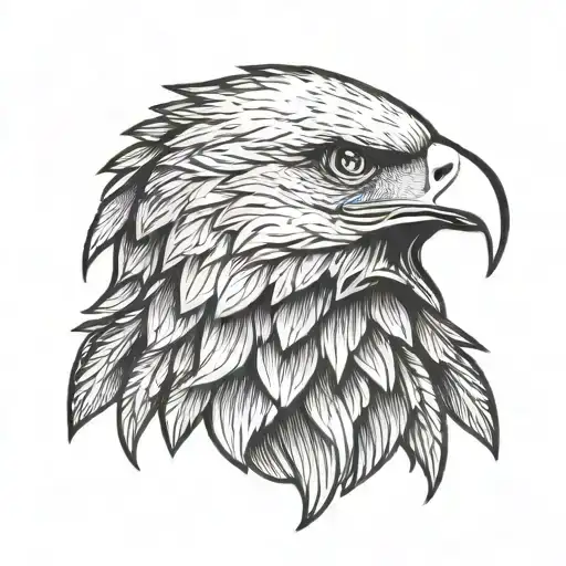 Front Facing Eagle In Traditional Style