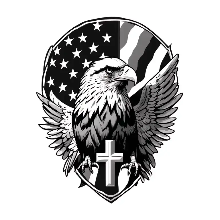 Eagle Flag Cross