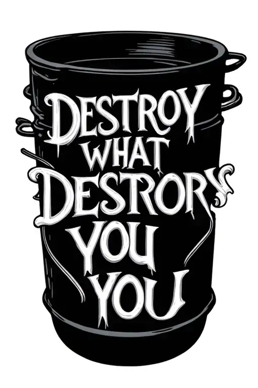 Create A Lettering With The Sentence Destroy What Destroys You In Schwarzer Schrift