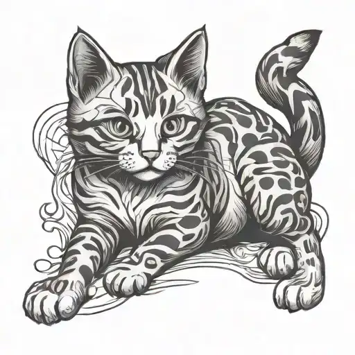 Cute Full-length Kitty In A Funny Pose