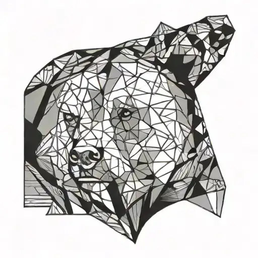 Bear Face Geometrical Shapes