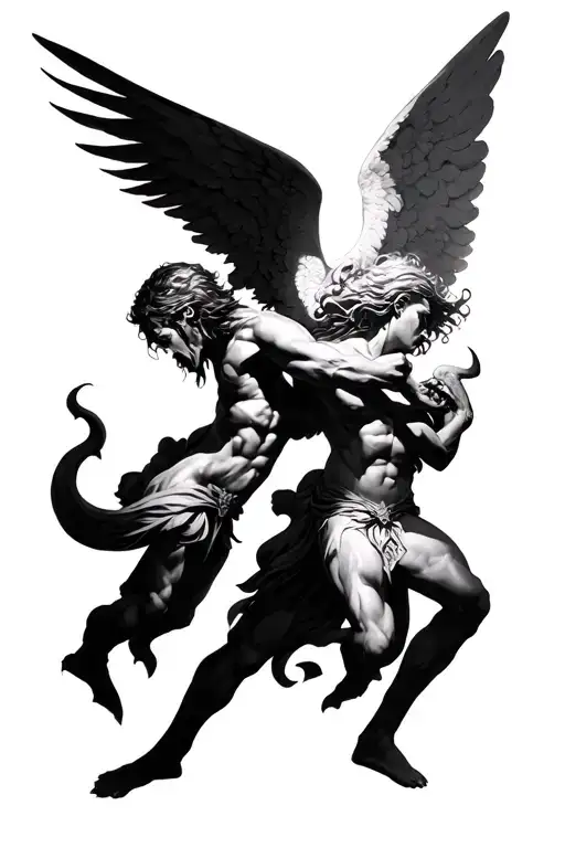 Angel Fighting Demons