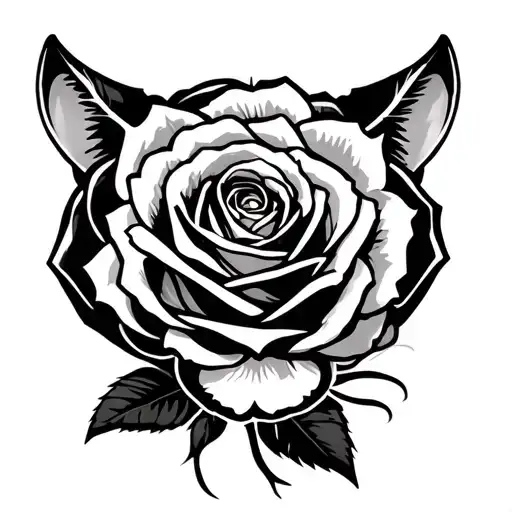 Black Panther With Rose