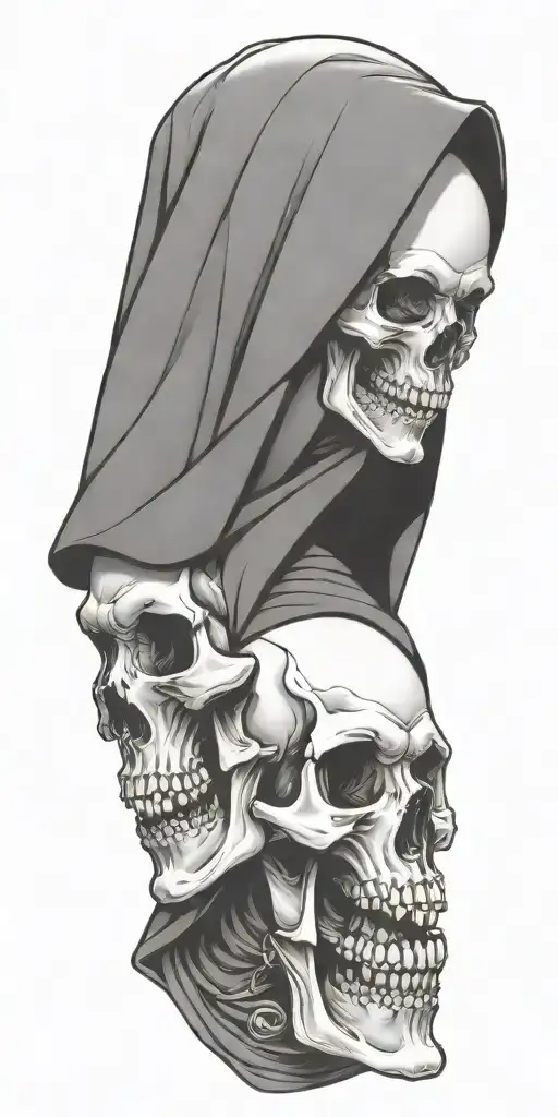 Evil Nun Skulls Facing Each Other