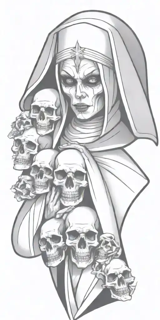 Evil Nun With Skulls