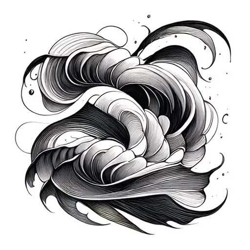 Line Of Waves Or Fluid Curves