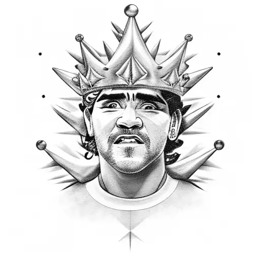 Maradona's Face With A Crown Of Spikes