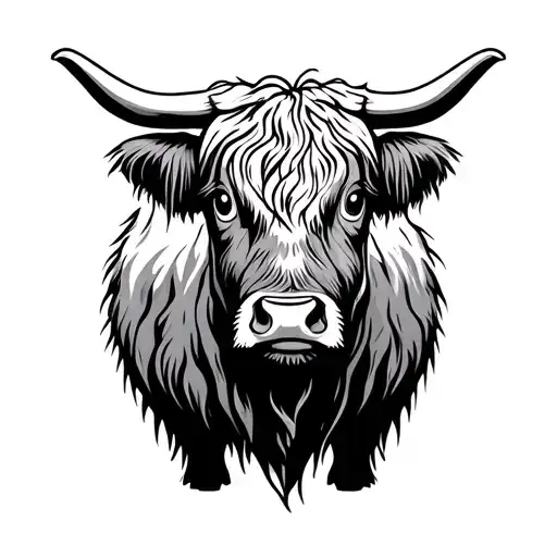 Cartoon-ish Scientific Highland Cow