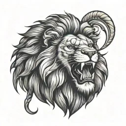 American Traditional Lion