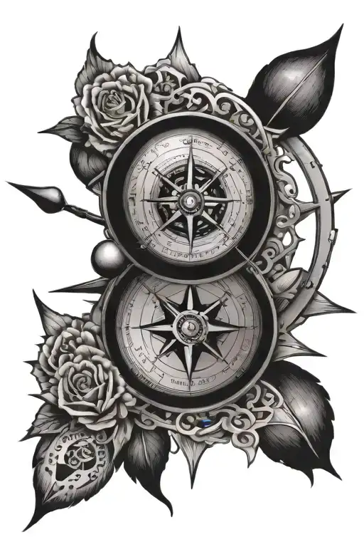 Mariners Compass With Earth