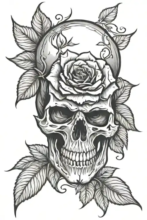 Skull Rose Surrounded