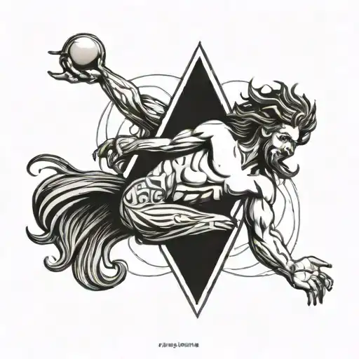 Aquarius Minimal Tattoo Design Men