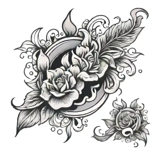 Small Wrist Tattoo That Shows My Story Of Burning Myself With Some Floral Design And Flames