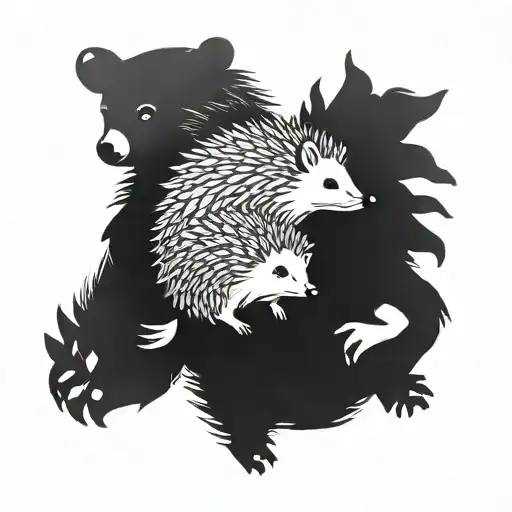Hedgehog And Bear Couple
