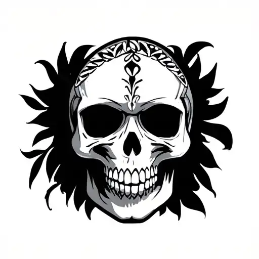 Mexican-american Tribal Skull
