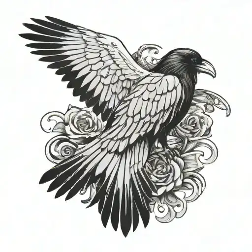 Raven Spread Wings