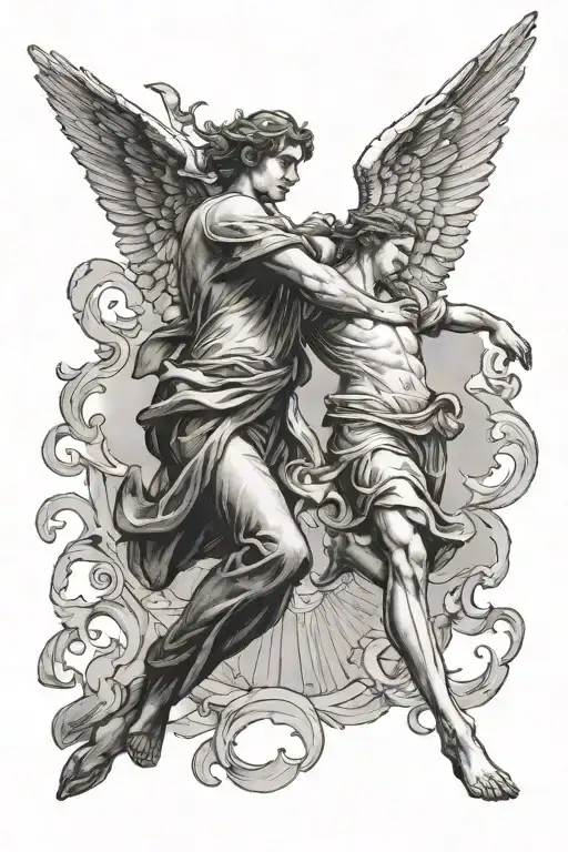 Angel Chasing A Falling Man
