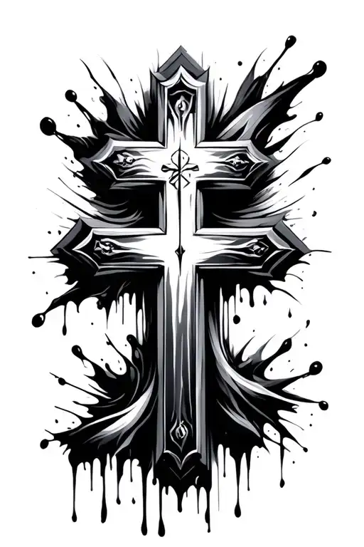 Paint Stripe Christian Cross With Interesting Background That Is Related To Christianity